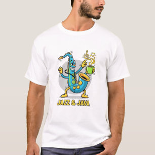 Jazz & Java Funny Saxophone Coffee T-Shirt Jazz