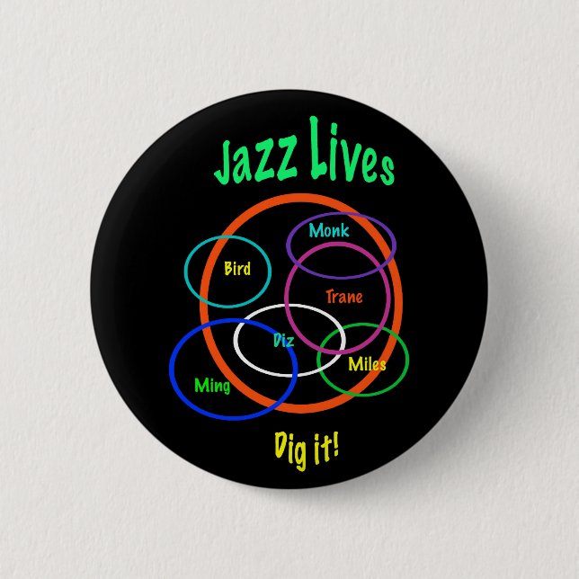 Jazz Lives 6 Cm Round Badge (Front)