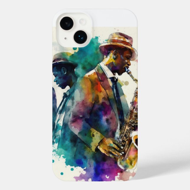 Jazz Music Band Saxophone Player Musician iPhone Case (Back)