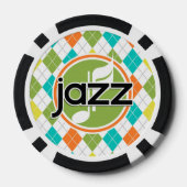 Jazz Music; Colourful Argyle Pattern Poker Chips (Back)