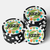 Jazz Music; Colourful Argyle Pattern Poker Chips (Stack)