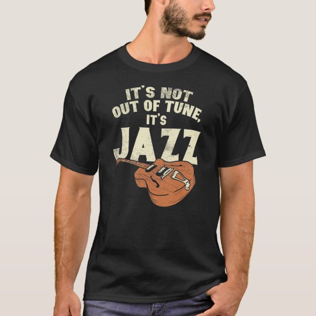 jazz music electric jazz guitar and brass music  T-Shirt (Front)