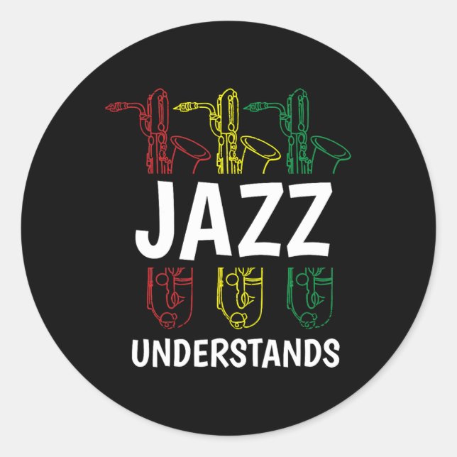 Jazz Music Juneteenth Black Musician African Ameri Classic Round Sticker (Front)