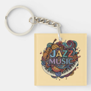 Jazz music key ring