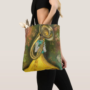 Jazz Music Lady Tuba Player Dance Tote Bag