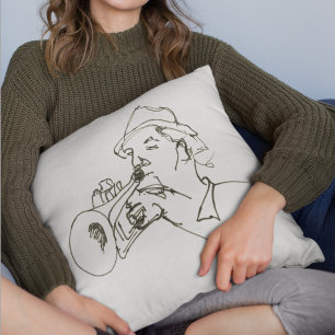 Jazz music lover trumpet player cushion