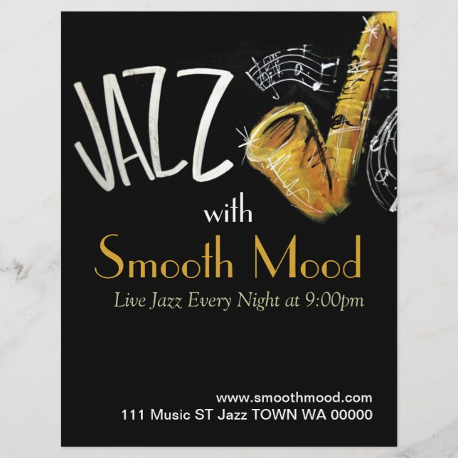 Jazz Music Musician Flyer Invitation (Front)