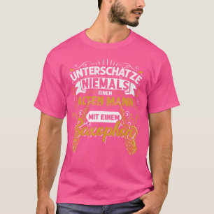 Jazz Music Orchestra Gift Old Man Retirement Saxop T-Shirt