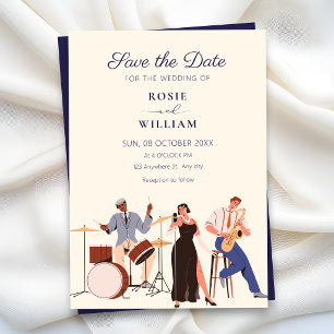 Jazz music wedding save the date