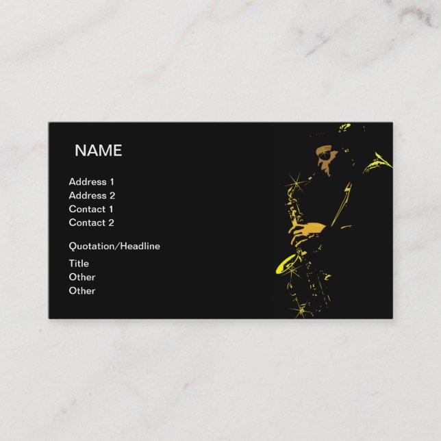 Jazz Musician Business Card (Front)