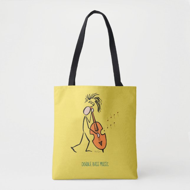 Jazz musician Double bass Contrabass Player Tote Bag (Front)