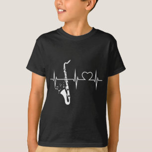 Jazz Musician Music Gifts Heartbeat Bass Clarinet T-Shirt