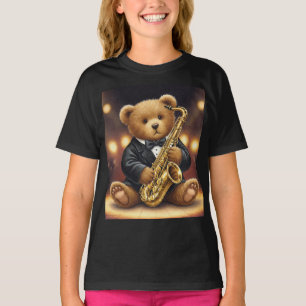 Jazz Musician, Teddy with Saxophone by Natasha Us T-Shirt