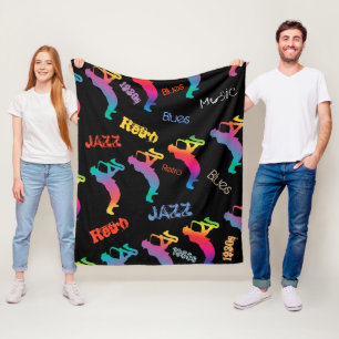 Jazz Musicians Retro Blues Music POP ART Fleece Blanket