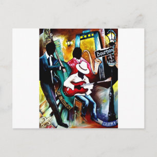 Jazz on Bourbon St..jpg Postcard