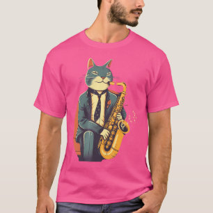 Jazz On Trumpet Saxophone Player Musician Retro Ja T-Shirt