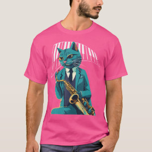 Jazz On Trumpet Saxophone Player Musician Retro Ja T-Shirt