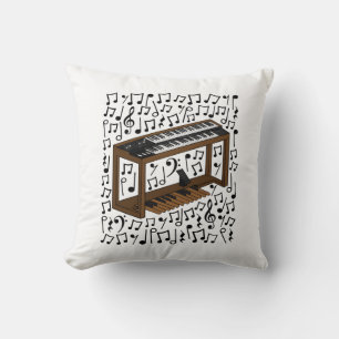 Jazz Organ Musical Notes, Organist Music Teacher Cushion