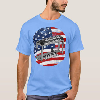 Jazz Organ USA Flag Organist Musician 4th July T-Shirt