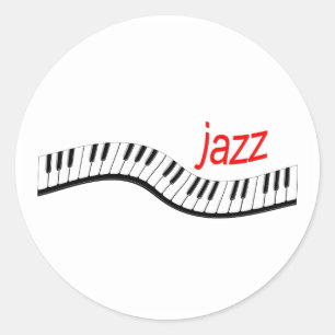 Jazz Piano Classic Round Sticker
