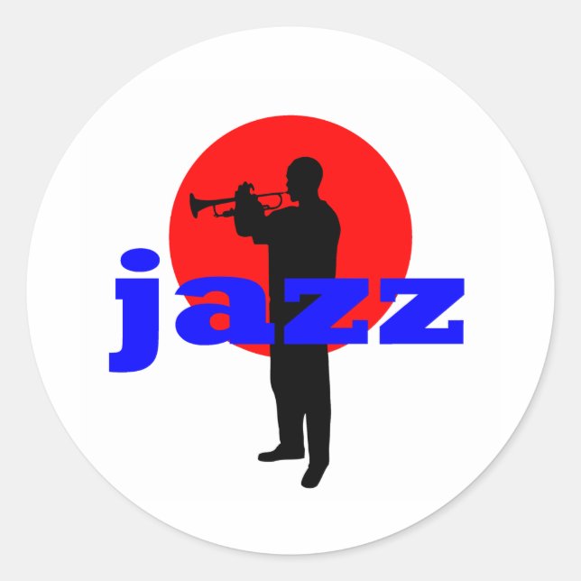 Jazz Player Classic Round Sticker (Front)