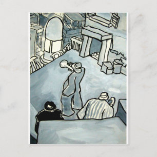 jazz practice men postcard