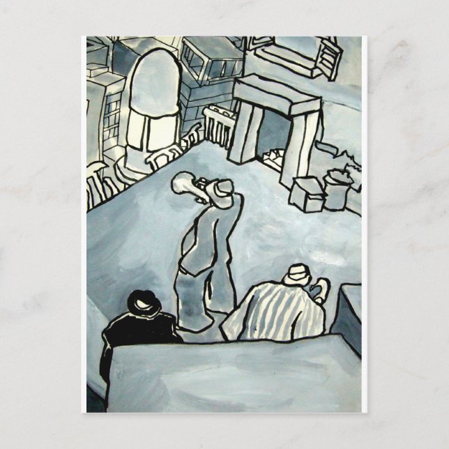 jazz practice men postcard (Front)