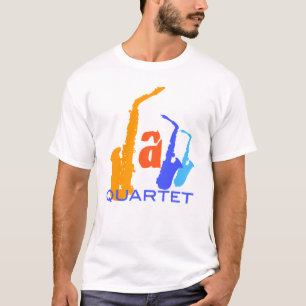 Jazz Quartet Saxophones Letters Tee