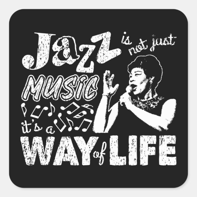 Jazz  Quotes - Music Stickers (Front)