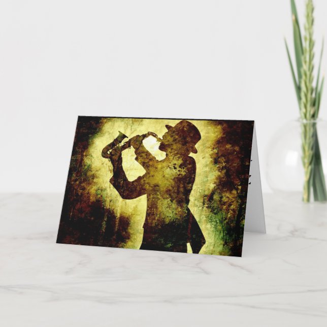 JAZZ SAX0PHONE BIRTHDAY CARDS (Front)