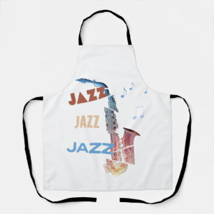 Jazz Saxophone Modern Art Apron