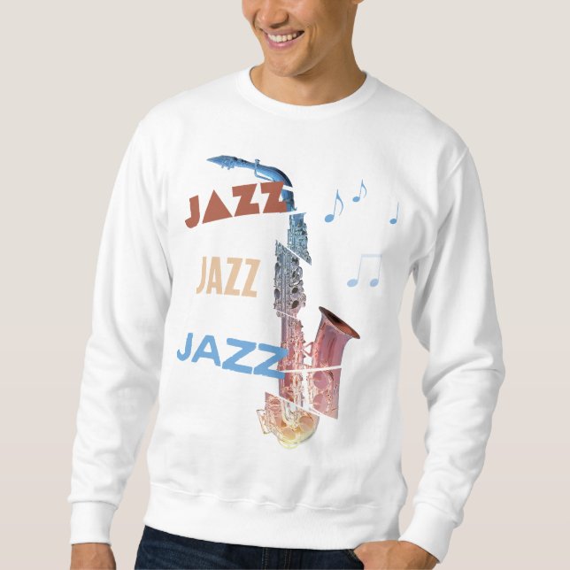 Jazz Saxophone Modern Art Sweatshirt (Front)