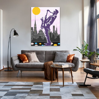 Jazz Saxophone player Canvas Print