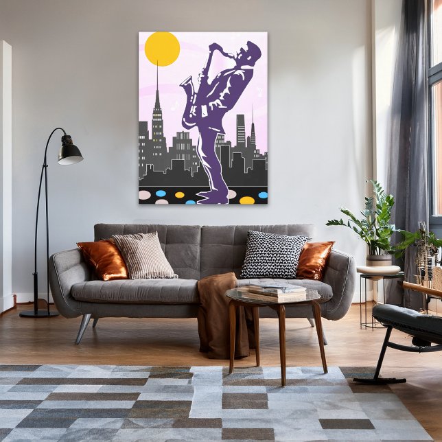 Jazz Saxophone player Canvas Print (Creator Uploaded)