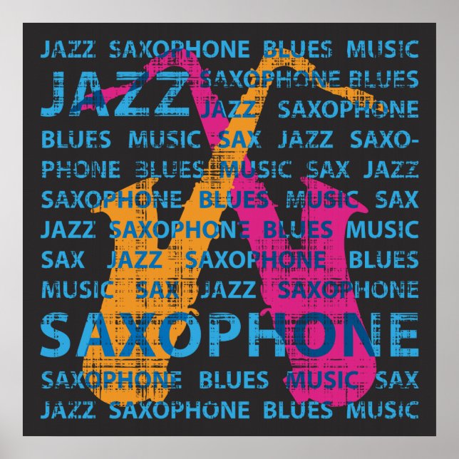 Jazz Saxophone Poster (Front)