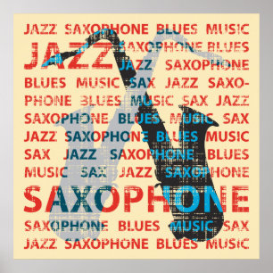 Jazz saxophone poster