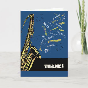 Jazz Saxophone Thank You Card