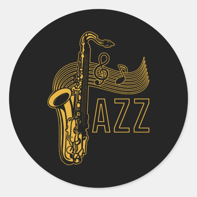 Jazz Saxophonist Gift Classic Round Sticker (Front)