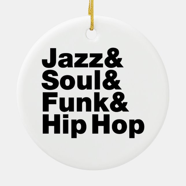 Jazz & Soul & Funk & Hip Hop Ceramic Tree Decoration (Back)