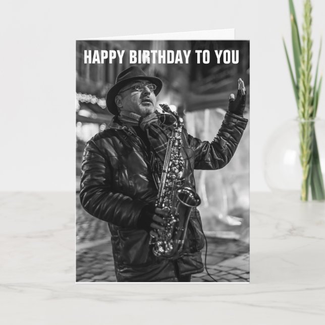JAZZ STREET PERFORMER BIRTHDAY CARD (Front)