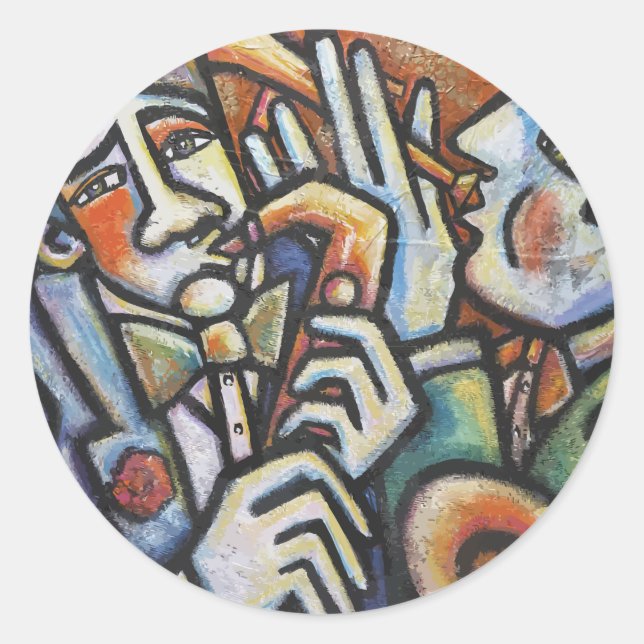 Jazz TIme Classic Round Sticker (Front)