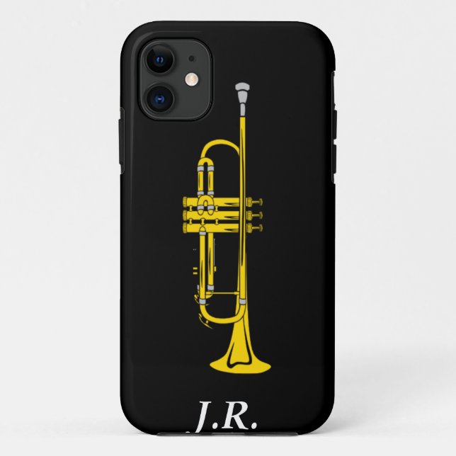Jazz Trumpet add your Initials case-mate  Iphone4 iPhone Case (Back)