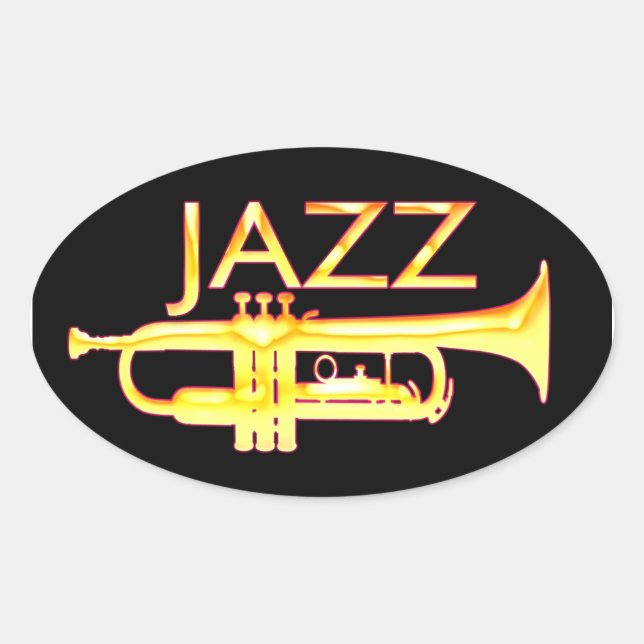 Jazz Trumpet Oval Stickers (Front)