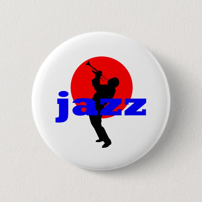 Jazz Trumpet Player 6 Cm Round Badge (Front)