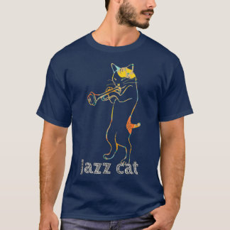 Jazz Trumpet Playing Kitty Cat  Cool Jazz Cat T-Shirt