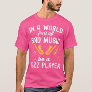 Jazz Tshirt For Men Musician Saxophonist Women Vin