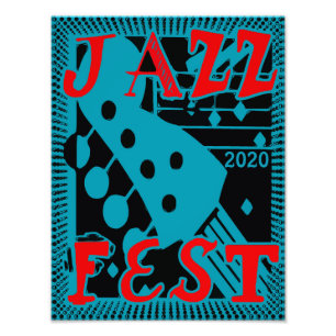 JazzFest Guitar 2020, edit text Photo Print