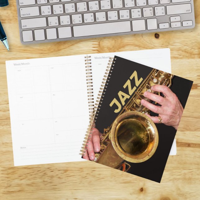Jazzman Playing Gold Saxophone Photo Planner (In Situ)