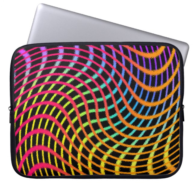 Jazzy Abstract Art Colorful Artsy Laptop Cover (Front)