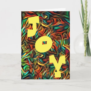 Jazzy Abstract Joy Christmas Holiday Card